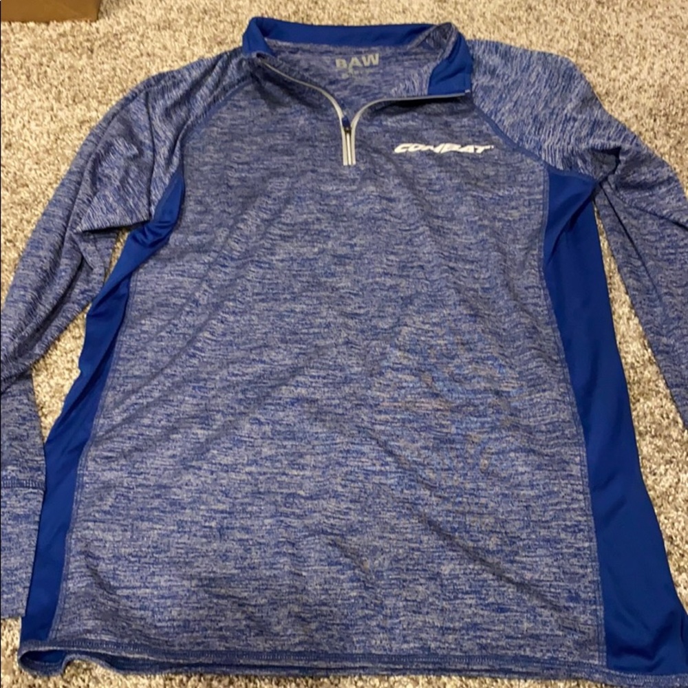 Blue long sleeve with a quarter zip